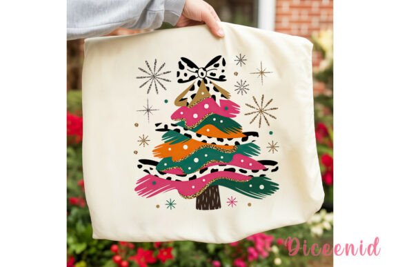 Abstract Glitter Christmas Tree PNG Review for Illustrations