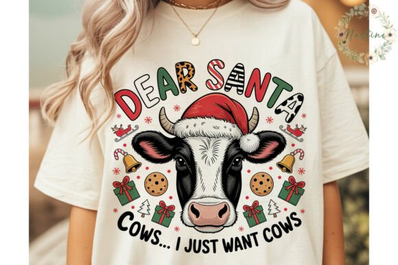 Christmas Cow Santa Wish PNG Clipart for Illustrations