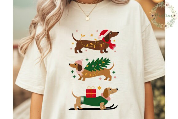 Christmas Dachshunds Digital Download PN Illustrations