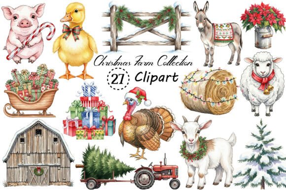 Christmas Farm Clipart Collection PNG: A Designer’s Review for Seasonal Branding