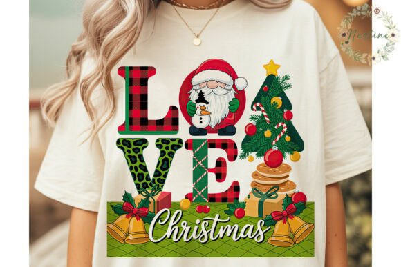 Christmas Gnome LOVE Design PNG Clipart Illustrations