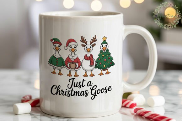 Christmas Goose Lineup PNG Clipart for Illustrations