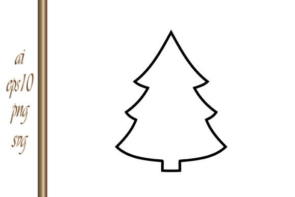 Christmas Tree Icon Xmas Sketch Outline