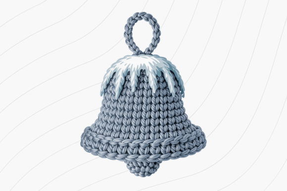 Crochet Christmas Bell PNG: Seasonal Illustrations for Editorial Design