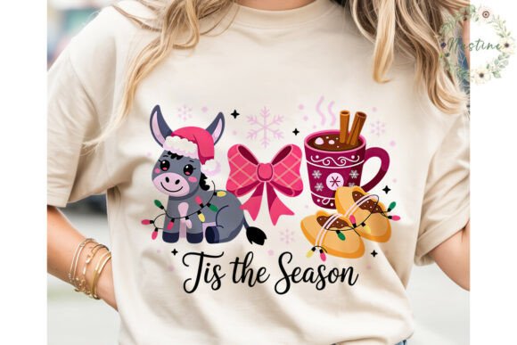 Festive Donkey Christmas PNG Clipart for Illustrations