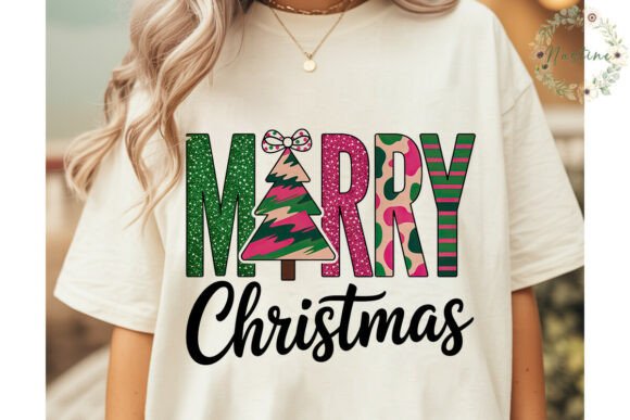 Merry Christmas Pink Green PNG Clipart Review