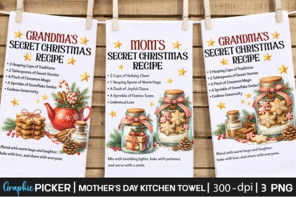 Mom Grandma Christmas Recipe Kitchen Embroidery Review