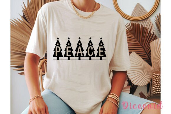 Peace Christmas Trees Sublimation Design for Illustrations
