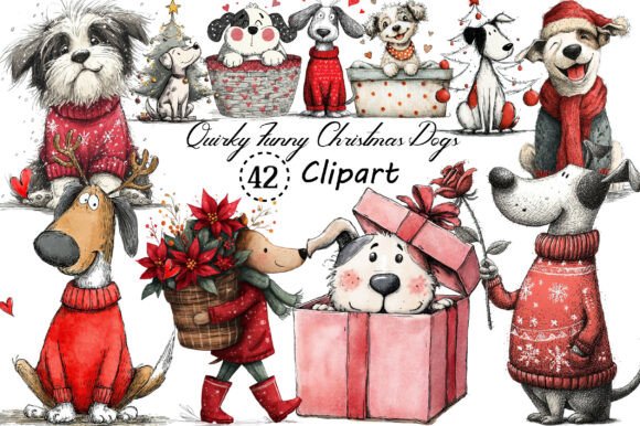 Quirky Funny Christmas Dogs Clipart: A Seller’s Review