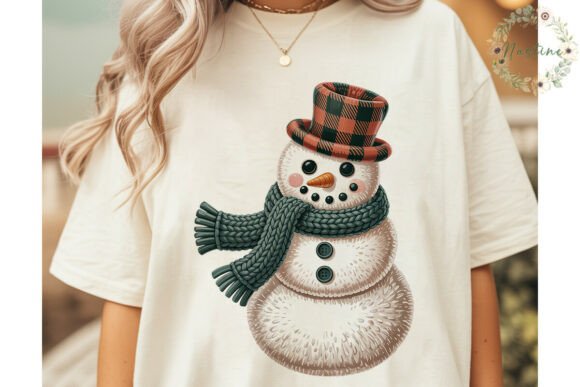 Textured Snowman Christmas PNG Clipart and Illustrations