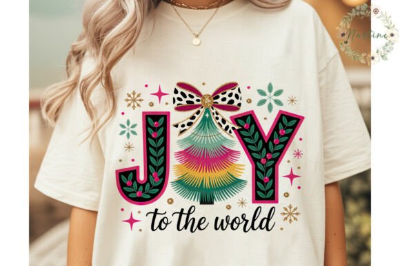 Vibrant Christmas JOY Sublimation Design