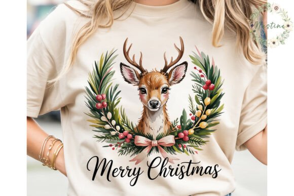 Watercolor Christmas Deer Wreath PNG: A Crafter’s Review of This Illustrations Asset