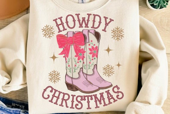 Western Howdy Christmas Cowgirl Png
